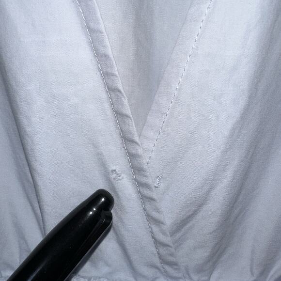 Derek Lam Collective Dress Size 46 Light Blue Tiered 100% Cotton Poplin See Pics - Picture 7 of 13